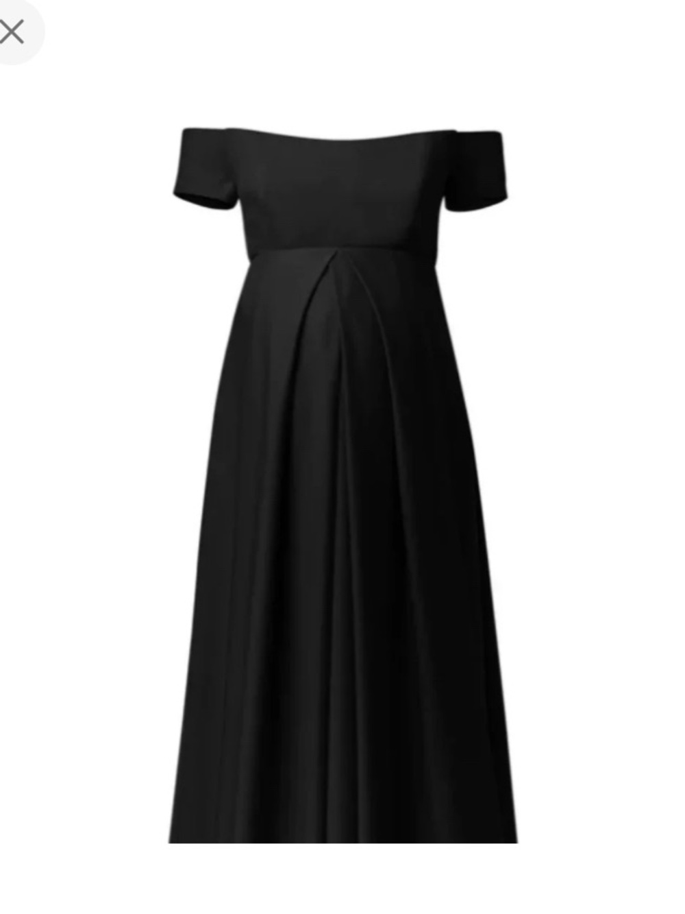 Amsale women’s black maternity Off-Shoulder Black Maxi Dress size 6